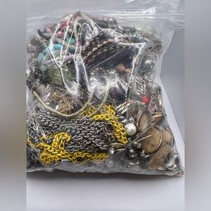 Vintage & Modern Gold & Silver Tone Mixed Metal Scrap/Wearable Jewelry Lot 9LBS